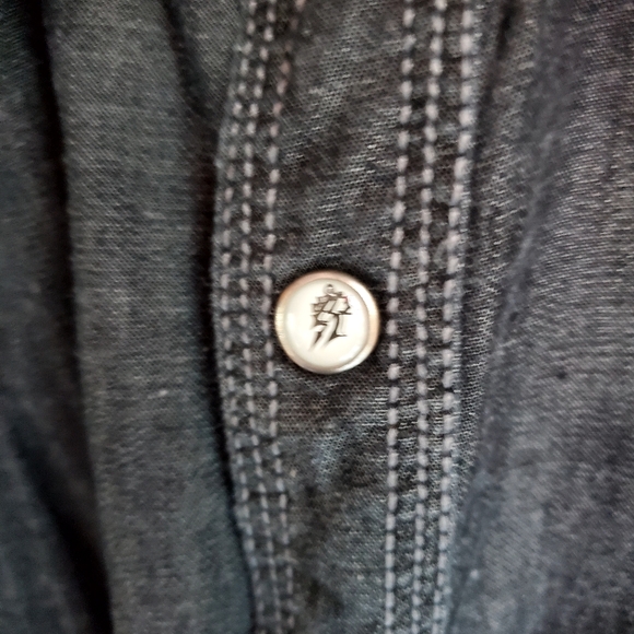 Roar Men's Dark Grey Embroidered Appliqued Long Sleeve Shirt size XL - Picture 8 of 11